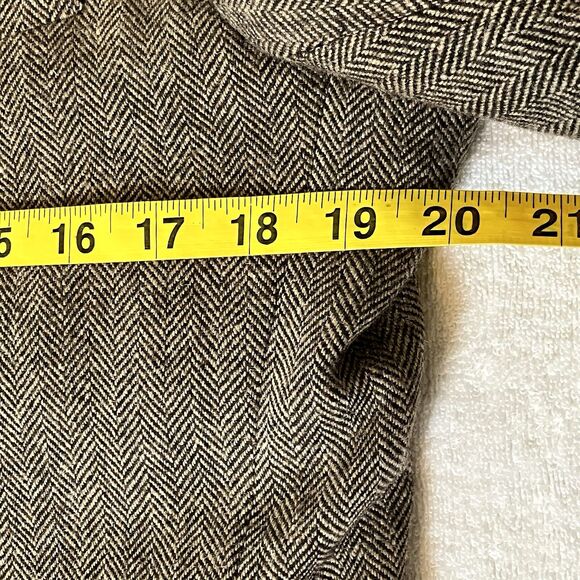 StudioSuits Wool Tweed Sport Coat Herringbone Brown Ticket Pocket 38 Academia - Picture 7 of 16
